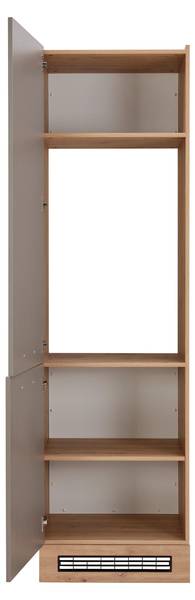Geräteumbauschrank LINZ KS60 Braun - Grau - Holzwerkstoff - 60 x 211 x 57 cm