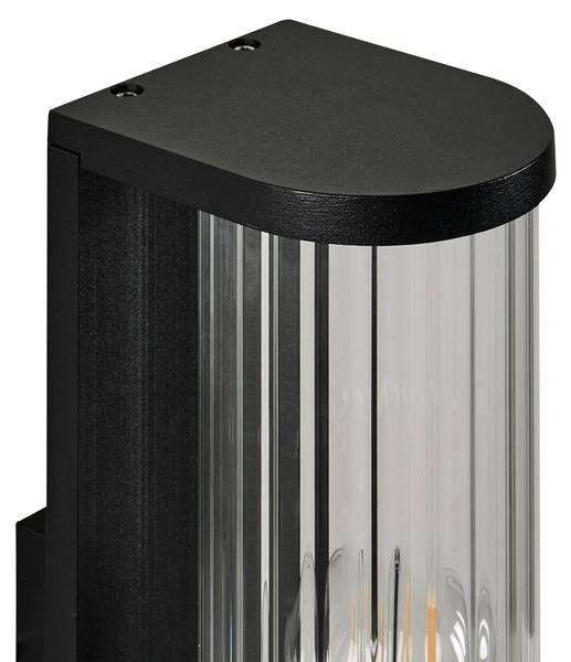Tuin wandlamp MOSSAT zwart - metaal - 8 x 28 x 12 cm