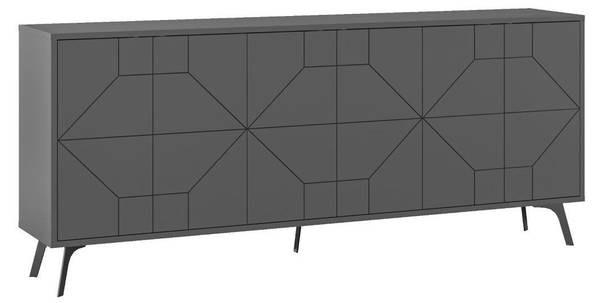 Sideboard mit Türen DUNE Grau - Holzwerkstoff - 35 x 78 x 184 cm