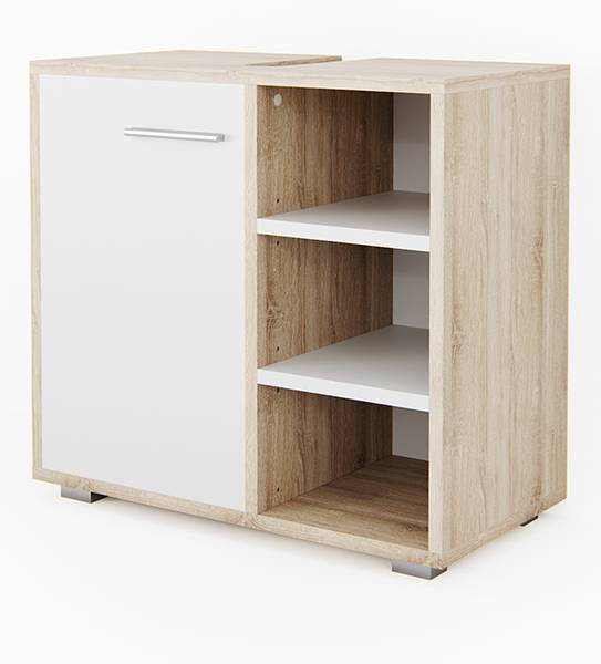 Waschbeckenunterschrank Perry 28066 Eiche Sonoma Dekor - Weiß