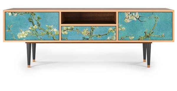 TV-Lowboard T6 Walnuss Blau - Holzwerkstoff - 170 x 59 x 41 cm