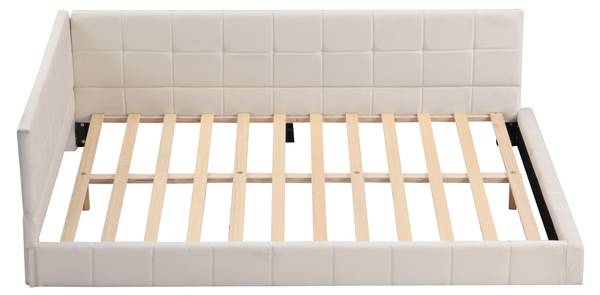 Polsterbett Liam Beige - Massivholz