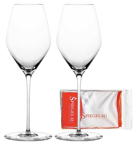 Champagnergläser Hi-Lite 2er Set + Tuch Glas - 8 x 23 x 8 cm