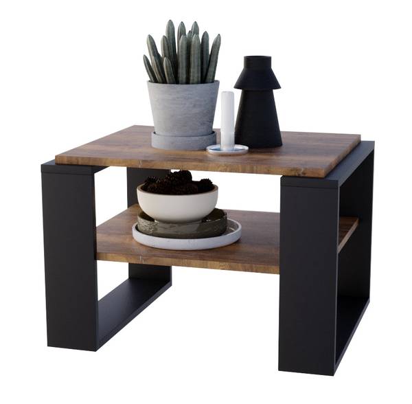 Couchtisch KAJA 63 Schwarz - Eiche Dunkel