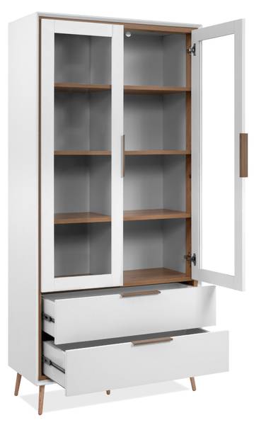 Buffet ARONA Marron - Blanc - Bois manufacturé - 38 x 185 x 90 cm