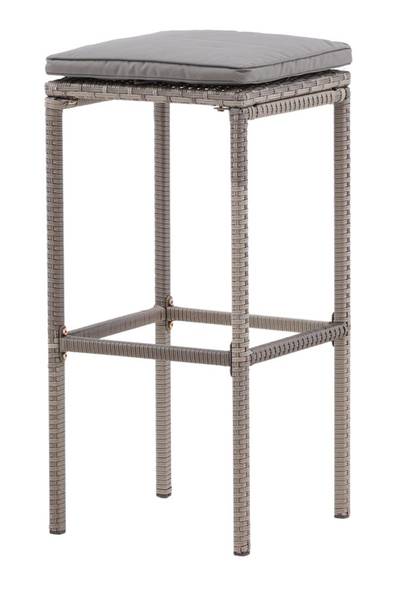 Barhocker Alo Grau - Polyrattan - 38 x 76 x 38 cm