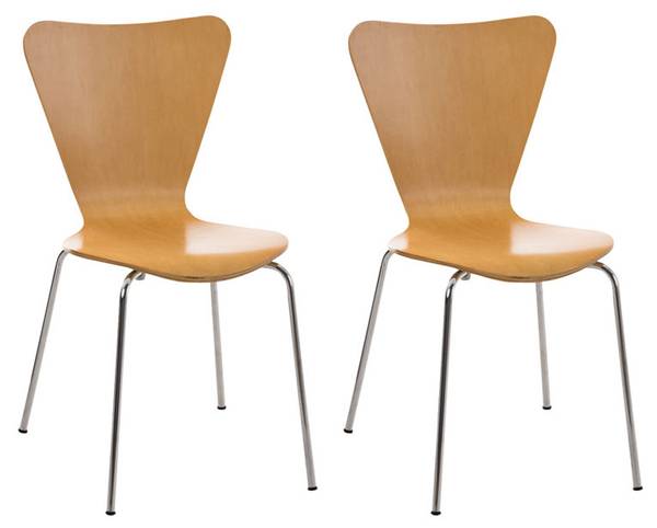Besucherstuhl Calisto 2er Set Buche Dekor