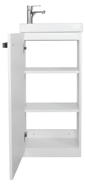 Badmöbel-Set JOHANN 3-teilig Weiß - Holzwerkstoff - 41 x 88 x 22 cm