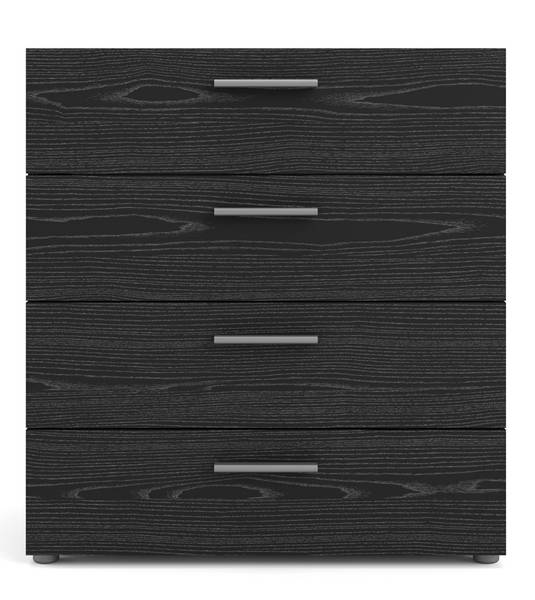 Commode Petra Noir - En partie en bois massif - 81 x 69 x 41 cm