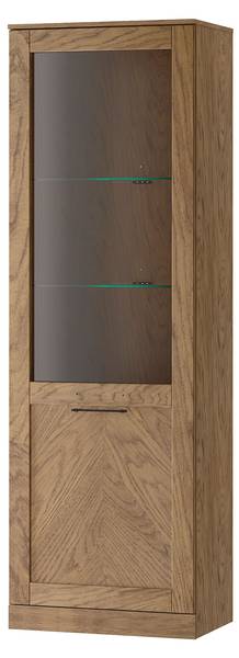 Standvitrine COZY Braun - Stahl - 65 x 198 x 42 cm
