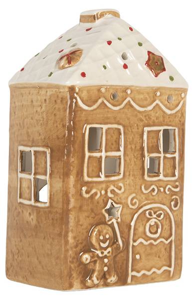Teelichthalter Haus Nancys Braun - Keramik - 7 x 16 x 9 cm