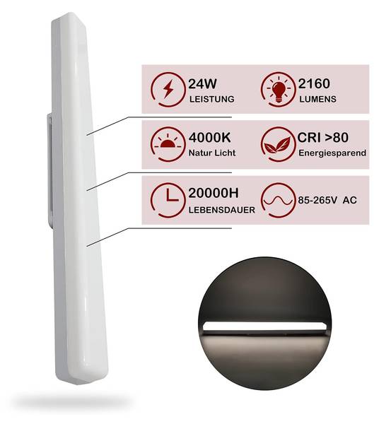LED Deckenleuchte antgh Tiefe: 60 cm
