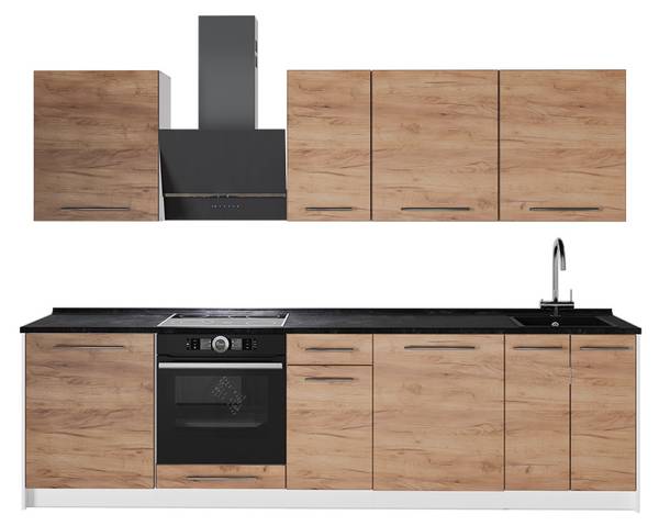 Küchenzeile Fame-Line 62946 Eiche Dekor - Reinweiß