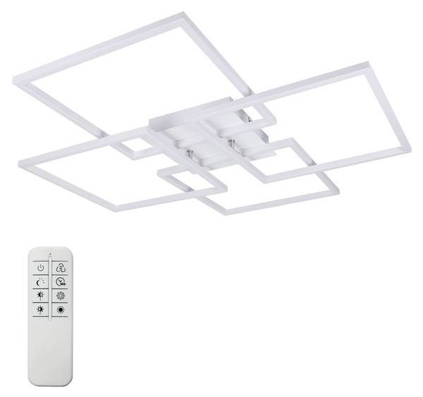 Plafonnier LED Wilkins Blanc - Métal - 73 x 8 x 73 cm
