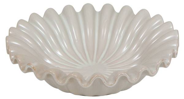 Schale SIEN Weiß - Keramik - 25 x 7 x 25 cm