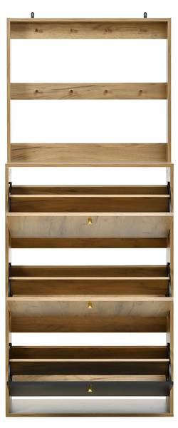 Garderobenset MUHEJi31 Braun - Holzwerkstoff - 24 x 180 x 75 cm