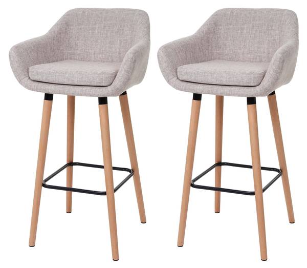 Barhocker Vaasa T381 (2er-Set) Hellgrau