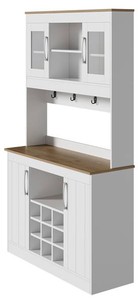 Sideboard Eurynom Ⅶ Marron - Blanc - Bois manufacturé - 106 x 175 x 39 cm