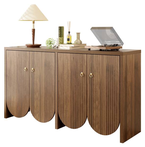 Sideboard Coeus Ⅱ Braun - Holzwerkstoff - Metall - 147 x 80 x 147 cm