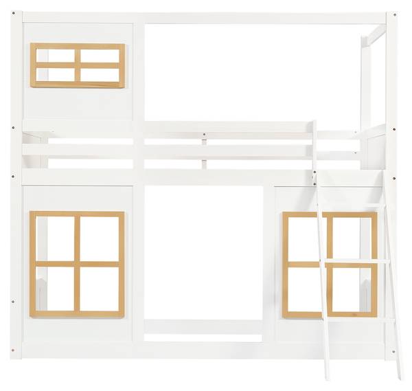 Etagenbett Elaine Weiß - Kiefer - 153 x 185 x 205 cm