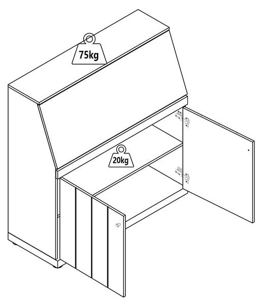 Sekretär DUTASI Beige - Holz teilmassiv - 40 x 110 x 105 cm