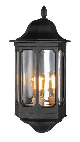 LED Außenwandleuchte Schwarz, Höhe 47cm Schwarz - Kunststoff - 22 x 47 x 14 cm
