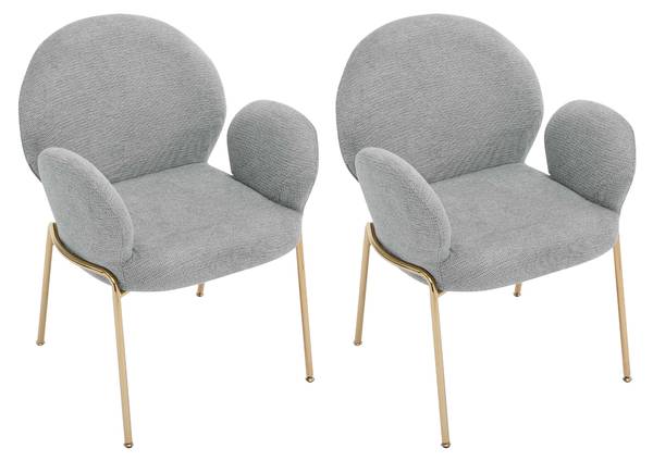 Armlehnstuhl Muz DC-1261/GL 2er-Set Grau