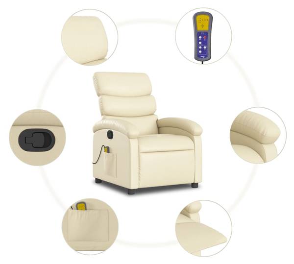 Massagesessel 3032446-2 Creme - Weiß