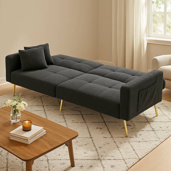 Schlafsofa Ridgewood Grau - Textil - 72 x 72 x 175 cm