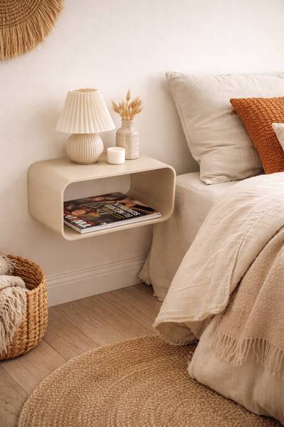 Nachttisch Bram Beige - Metall - 40 x 21 x 25 cm
