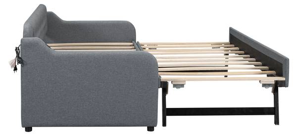 Kinderbett ｜K-429 Grau - Holzwerkstoff - 191 x 79 x 215 cm