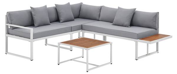 Gartenmöbel Lounge St Tropez (2er Set) Weiß - Metall - 192 x 77 x 219 cm