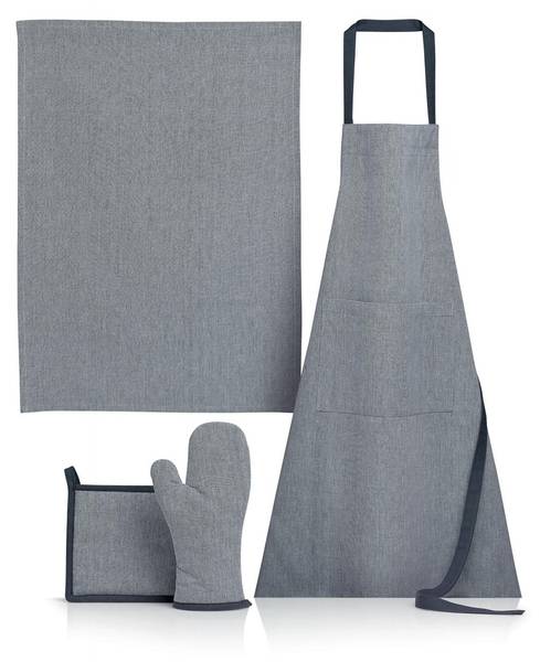 Küchenschürze Jani Grau - Textil - 85 x 1 x 80 cm