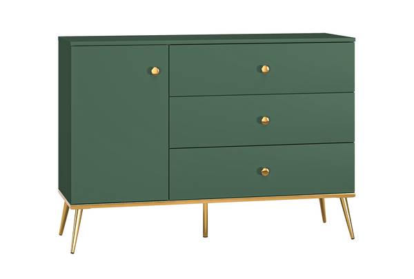 Sideboard FORT SB120 1D3D Grün - Melamin - 120 x 85 x 40 cm