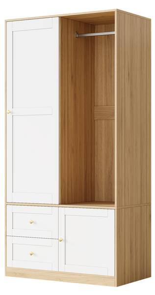 Kinderkleiderschrank NaturLucy Braun - Holzwerkstoff - 90 x 180 x 50 cm