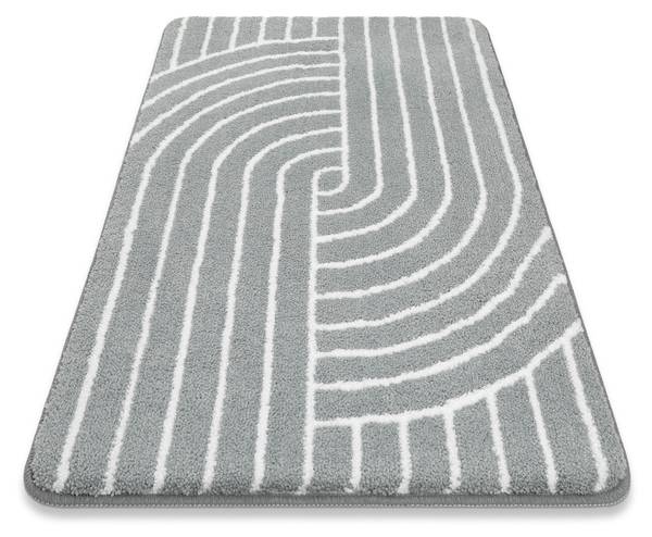 Badteppich Hilda Grau - Polyester - 60 x 2 x 100 cm