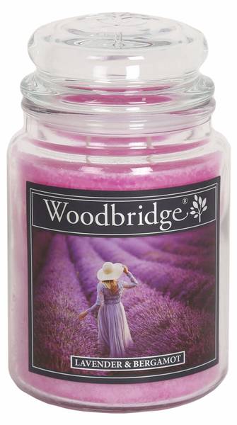 Duftkerze Lavender & Bergamot Veredeltes Paraffin - Lila - 565g