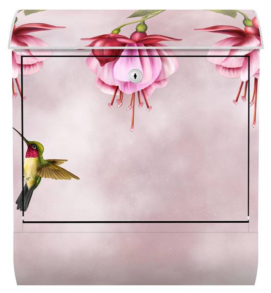 Briefkasten Kolibri Pink - Stahl - 39 x 46 x 13 cm
