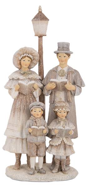 Kerstdecoratie Beeld Xmas&Van beige - kunststof - 11 x 30 x 15 cm