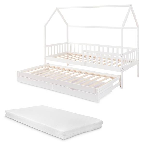 Lit cabane double Aarghonma Blanc