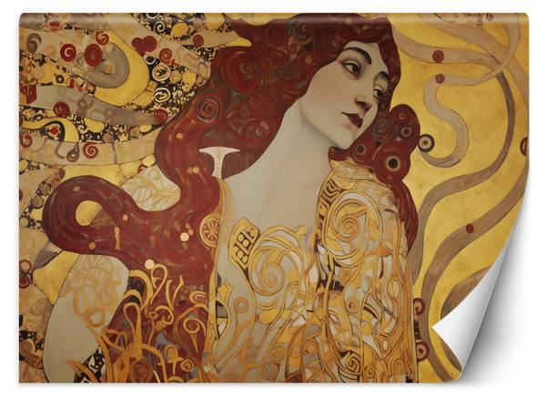 Fototapete Frau mit langem Haar G. Klimt 300 x 210 cm