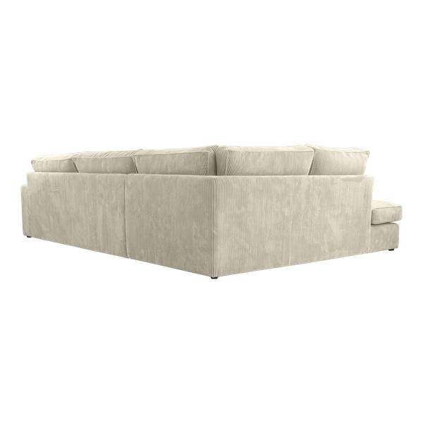 Ecksofa CAMBO Creme - Ecke davorstehend links - Ottomane davorstehend links