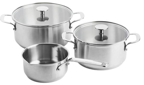 Topf-Set Stainless Steel 5er Set Silber - Metall - 24 x 11 x 24 cm
