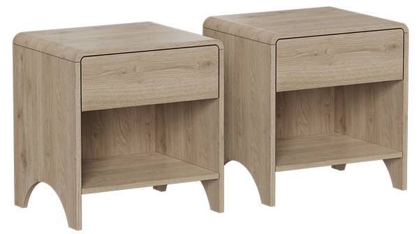 Nachtkastje Oaki 57904 bruin - plaatmateriaal op houtbasis - 47 x 50 x 39 cm