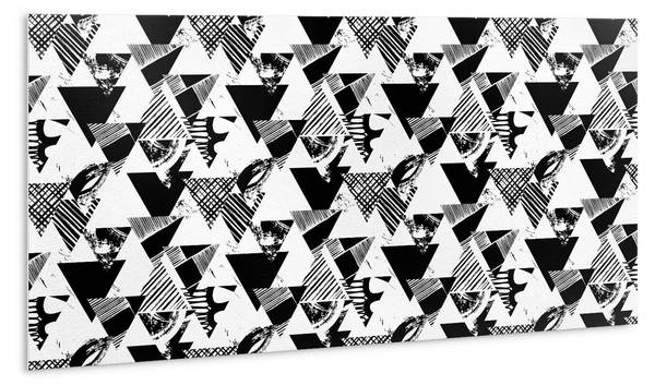 Selbstklebendes Wandpaneel Dreiecke Schwarz - Polyester PVC - 100 x 50 x 0 cm