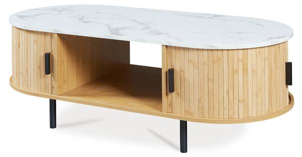 Couchtisch Tvedestrand Beige - Marmor Weiß Dekor
