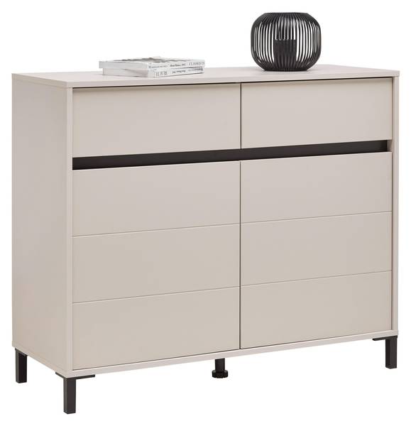 Kommode ARRAN Beige - Schwarz - Holzwerkstoff - 106 x 90 x 40 cm