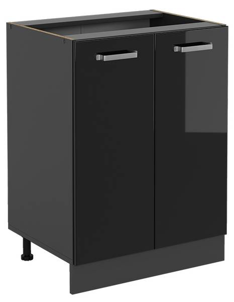 Küchenunterschrank R-Line 45606 Anthrazit - Hochglanz Schwarz