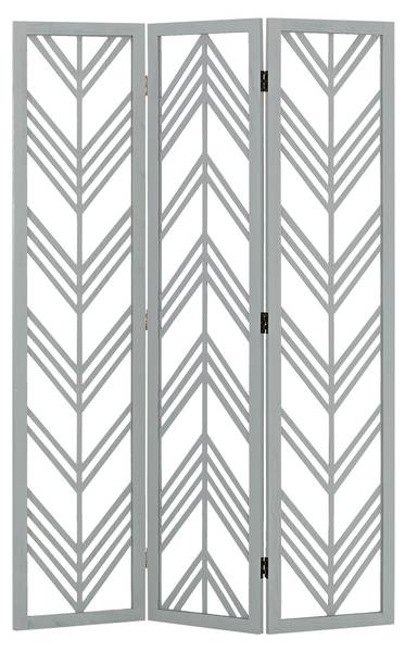 Paravent 2904 Gris - En partie en bois massif - 120 x 170 x 2 cm
