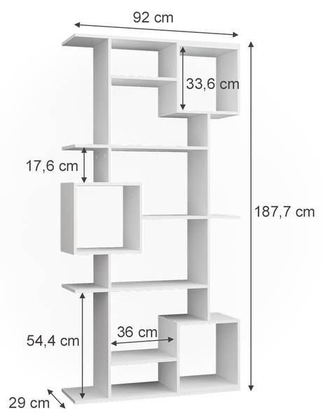 Raumteiler Cube 35080 Weiß - Holzwerkstoff - 92 x 188 x 29 cm